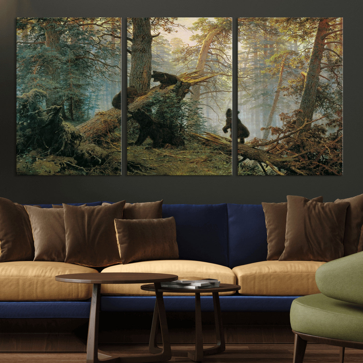 MGV-CV-60X30-3P - Grizzly Bear Cubs Wall Art Canvas Print