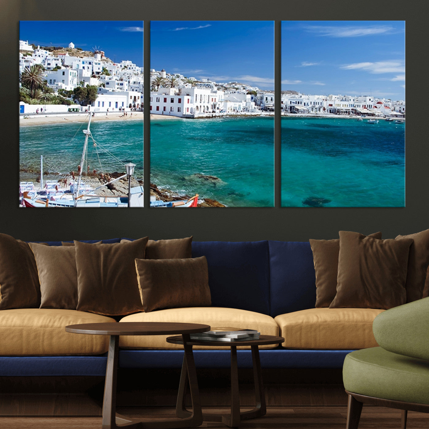 MGV-CV-60X30-3P - Santorini Wall Art Canvas Print