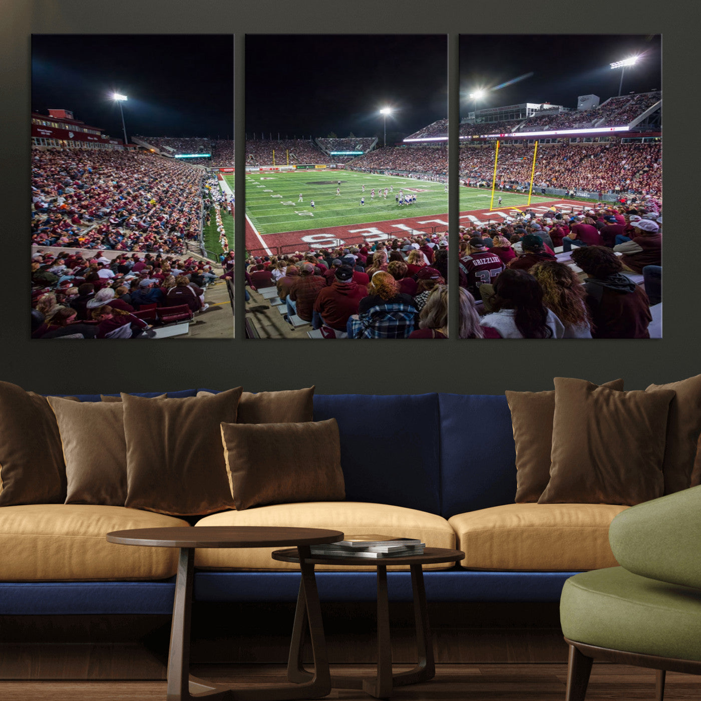 56191-MGV-CV-36X24-American Football Wall Art Canvas Print, Stadium Sport Wall Art Print