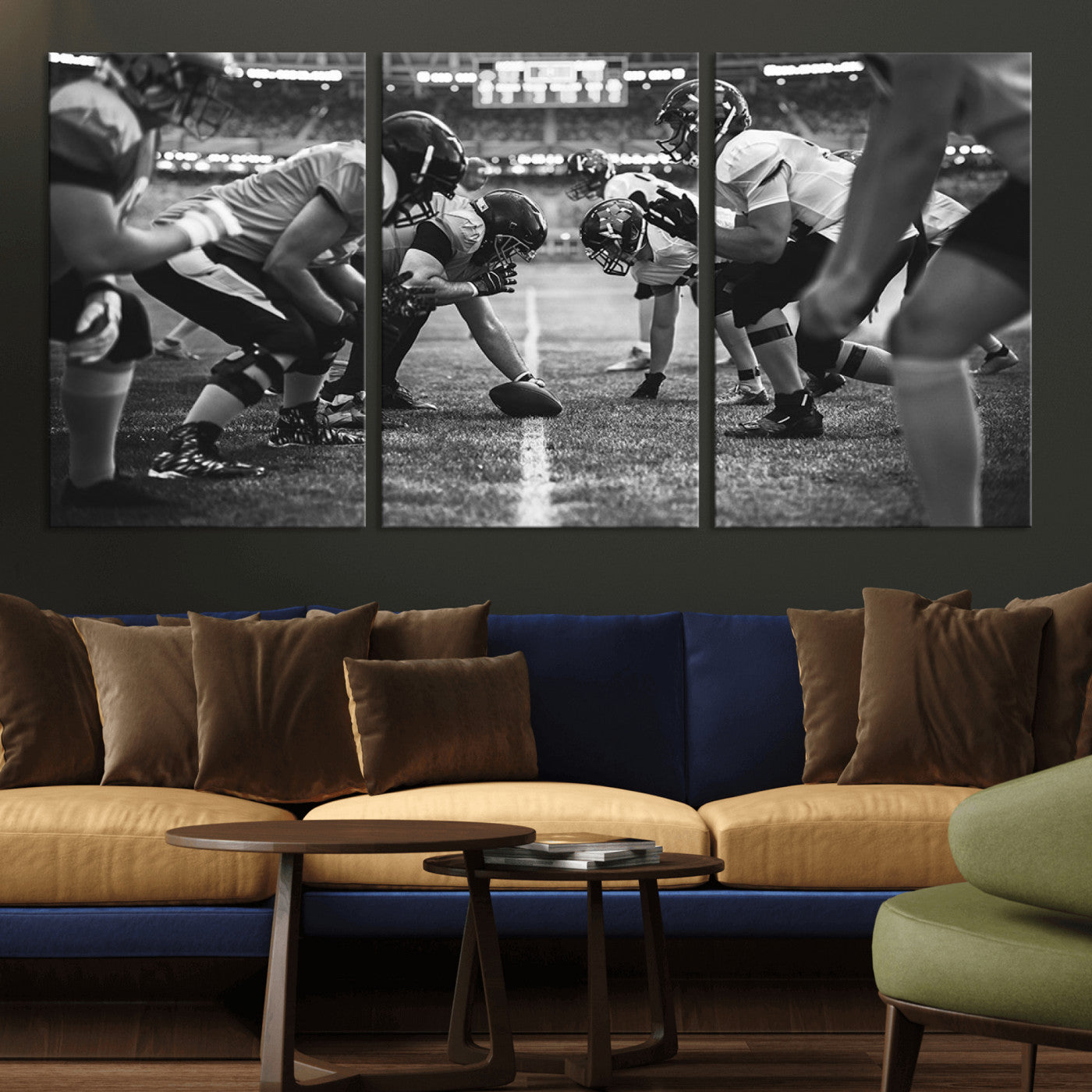 13273-MGV-CV-36X24-American Football Wall Art Canvas Print, Stadium Sport Wall Art Print