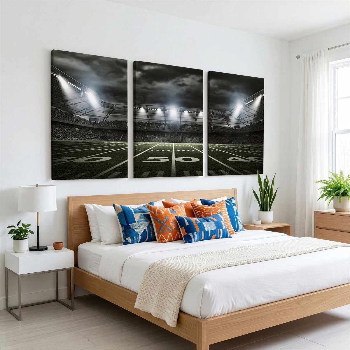 90107-MGV-CV-36X24 - American Football Stadium Wall Art Canvas Print, Stadium Sport Wall Art Print