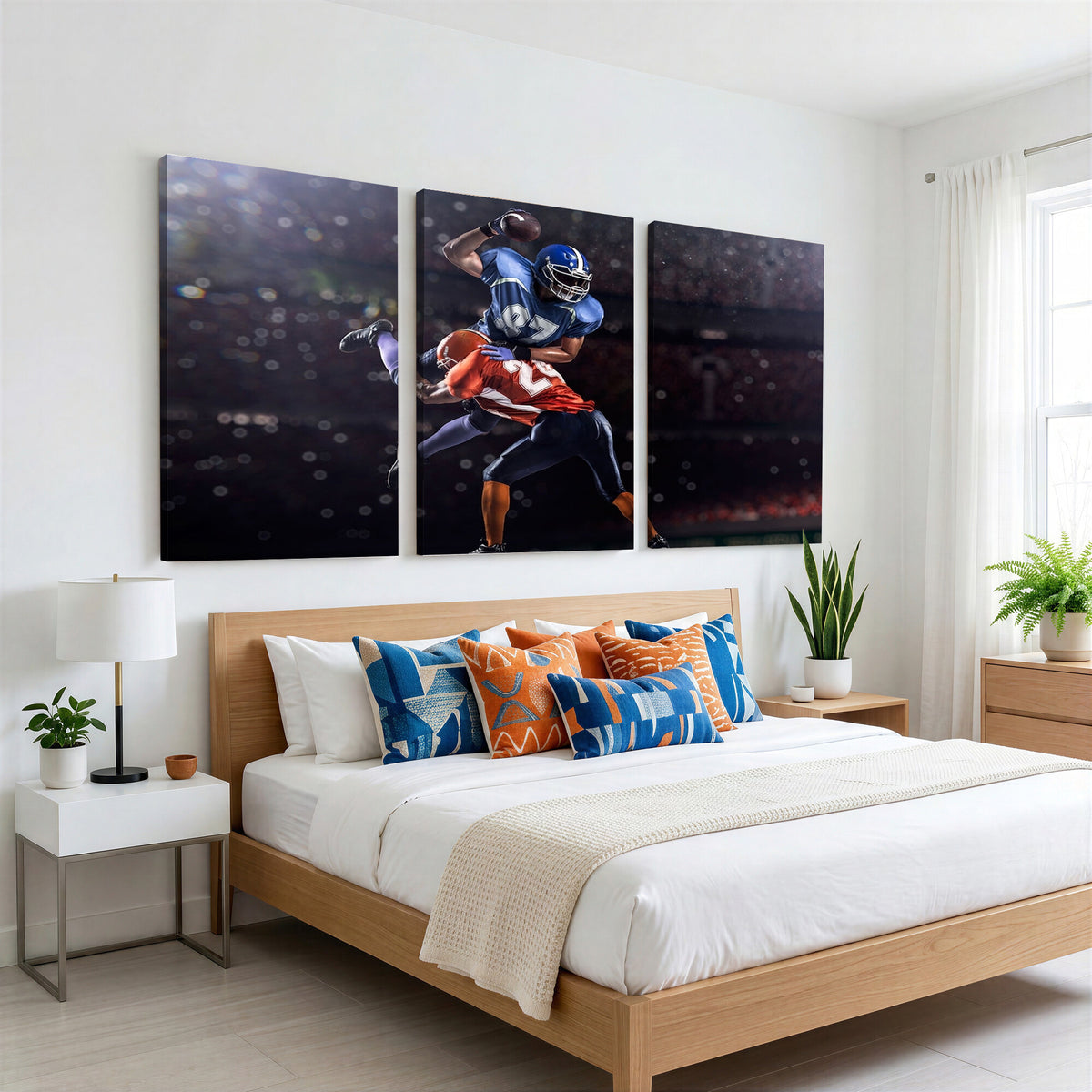 76491-MGV-CV-36X24 - American Football Wall Art Canvas Print, Stadium Sport Wall Art Print