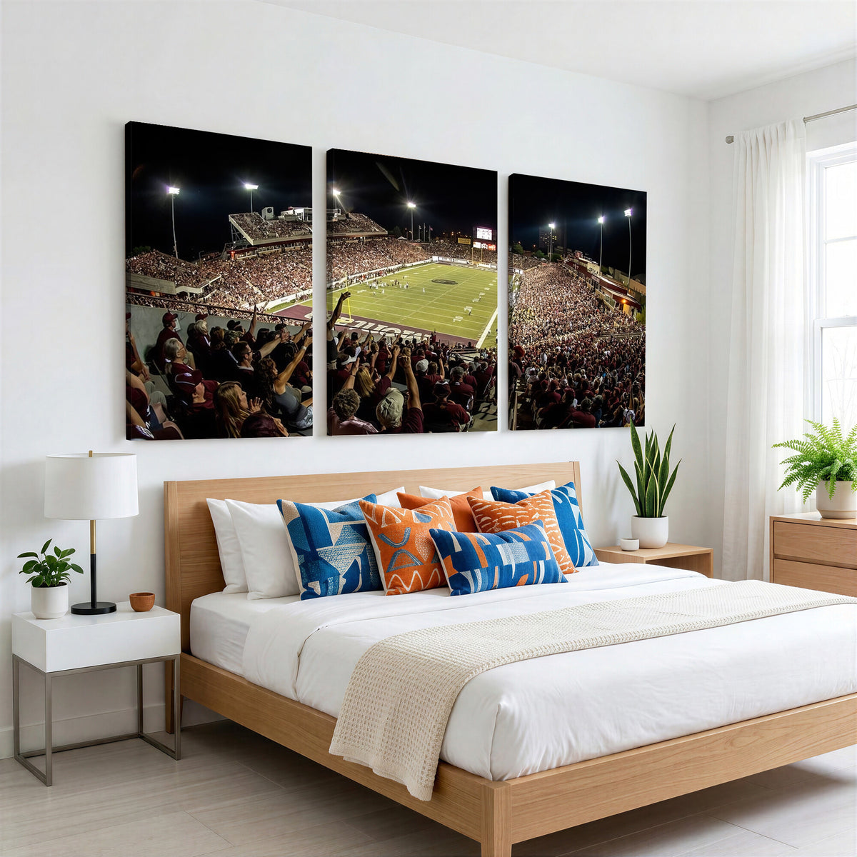 94126-MGV-CV-36X24 - Washington-Grizzly Stadium Canvas Wall Art | Exciting Game Night Atmosphere in Panoramic View