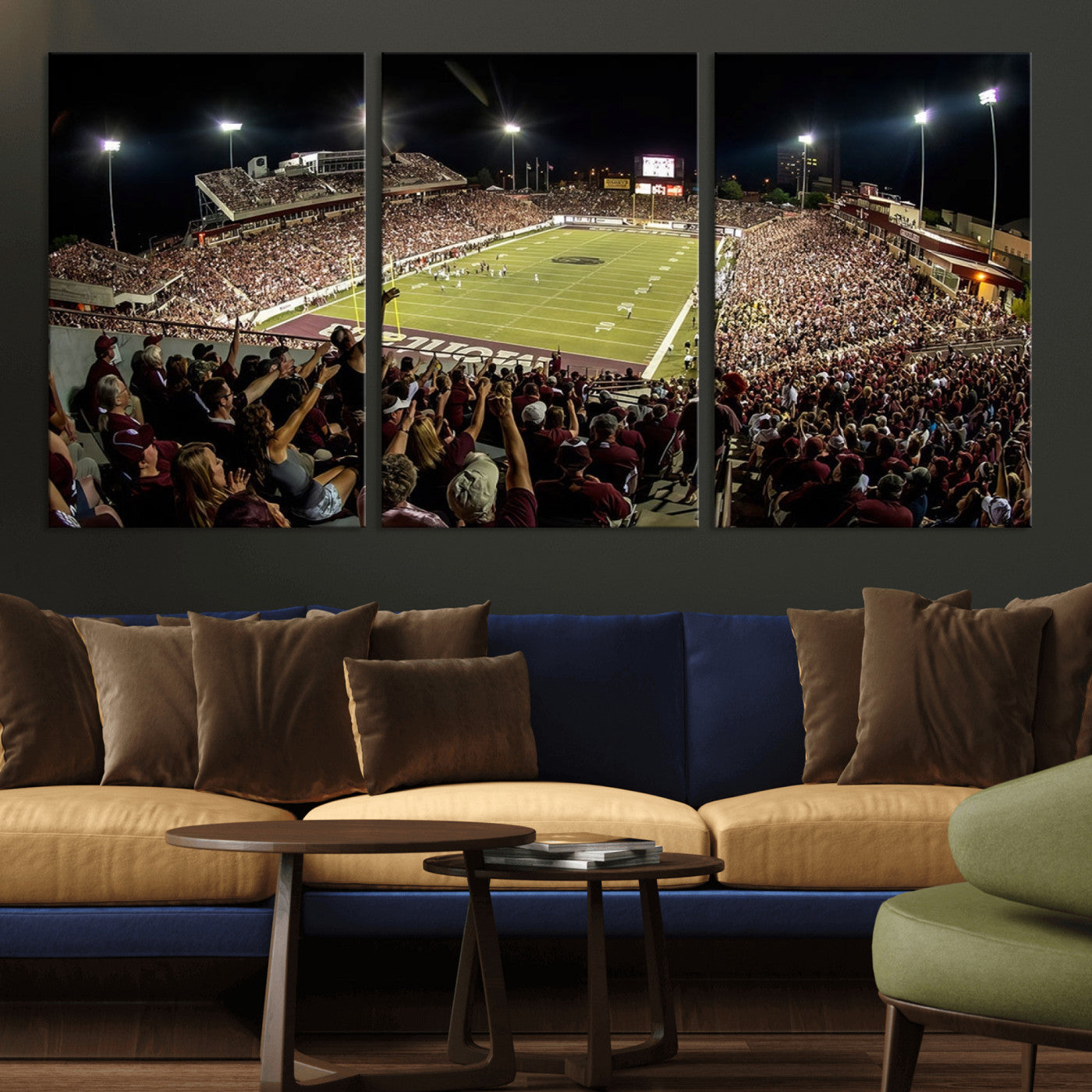 MGV-CV-60X30-3P - Washington-Grizzly Stadium Canvas Print, American Football Wall Art Canvas Print, Stadium Sport Wall