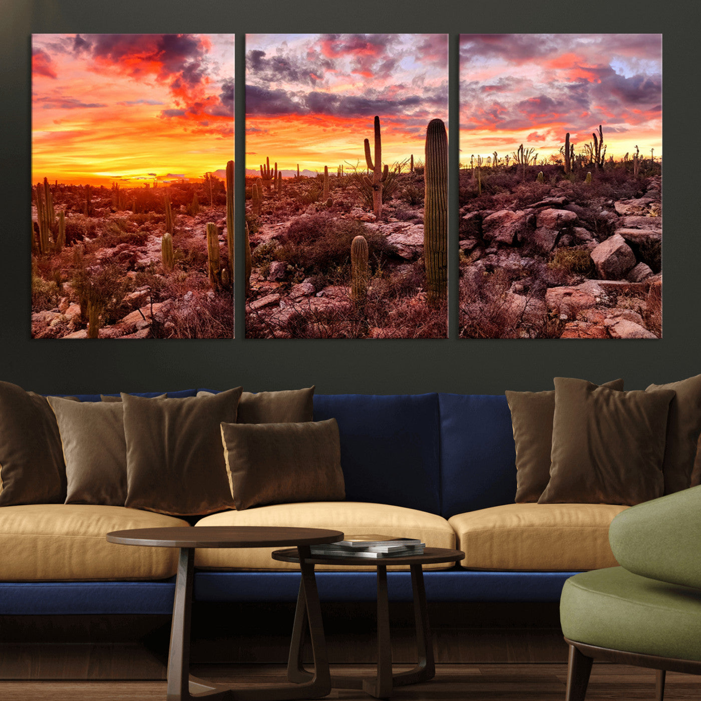 MGV-CV-60X30-3P - Arizona Desert Print, Western Cowboy Wall Art Print