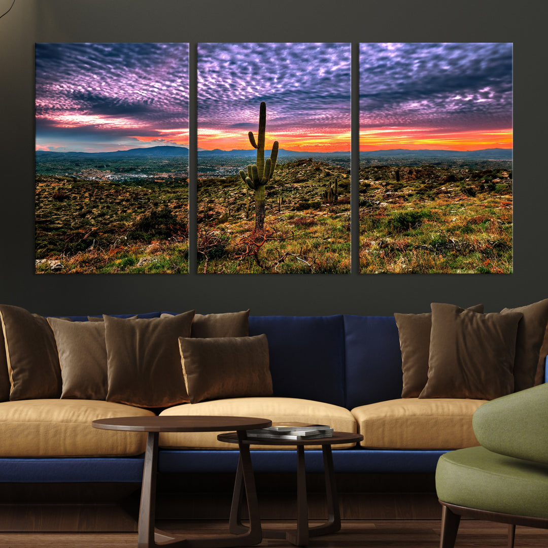 Arizona Desert Sunset Wall Art Canvas Print, Phoenix Wall Art Print