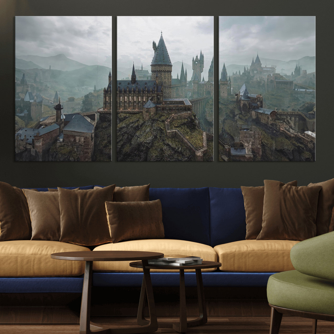 MGV-CV-60X30-3P - Disney Castle Wall Art Canvas Print, Living Kids Home Room Decor Art Print