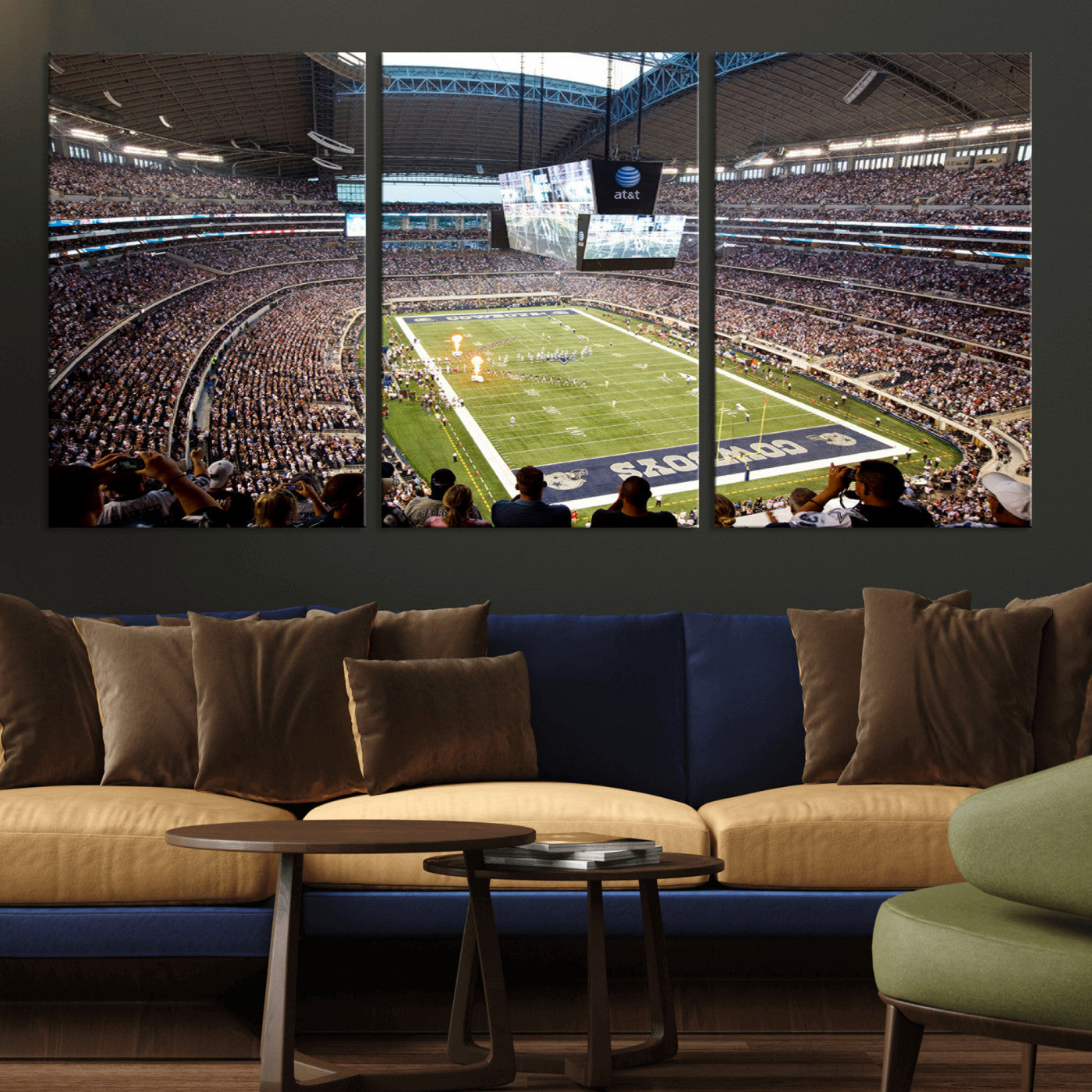 MGV-CV-60X30-3P - Dallas Cowboys Football Team Print - Arlington AT&T Stadium Wall Art Canvas Print