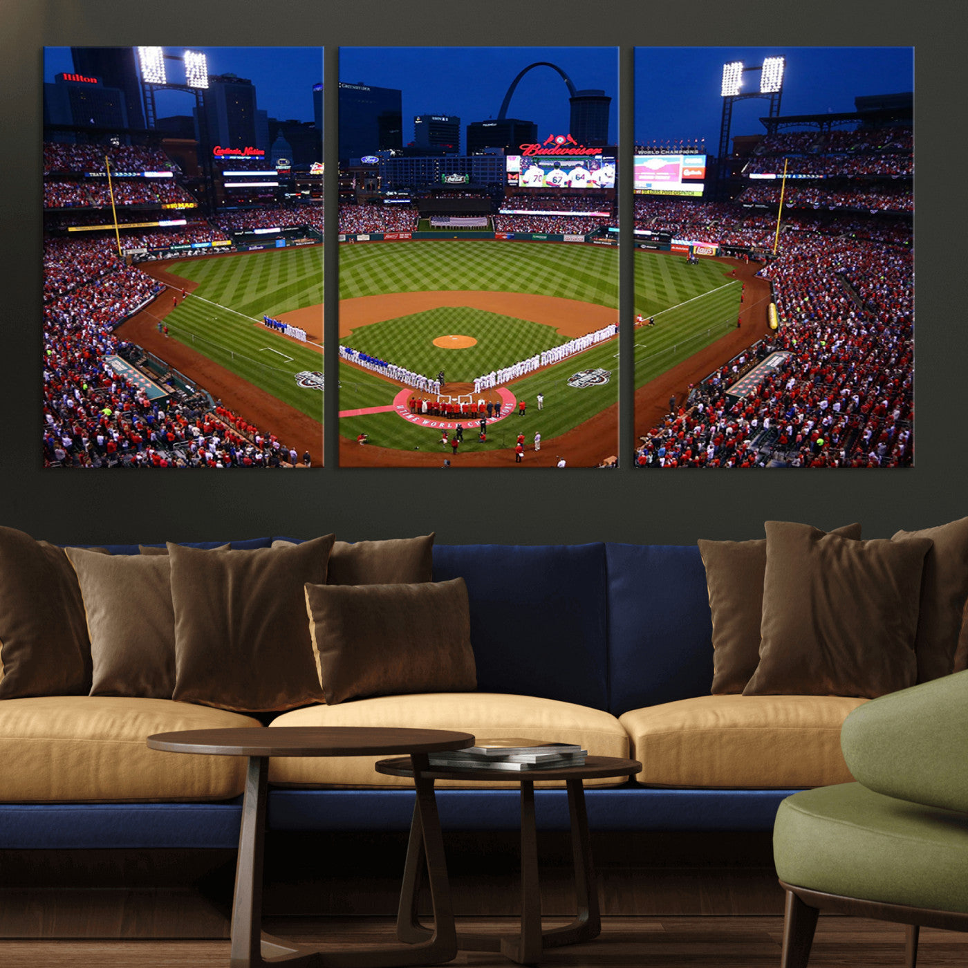 MGV-CV-60X30-3P - St. Louis Cardinals Baseball Team Print - Busch Stadium Wall Art Canvas Print