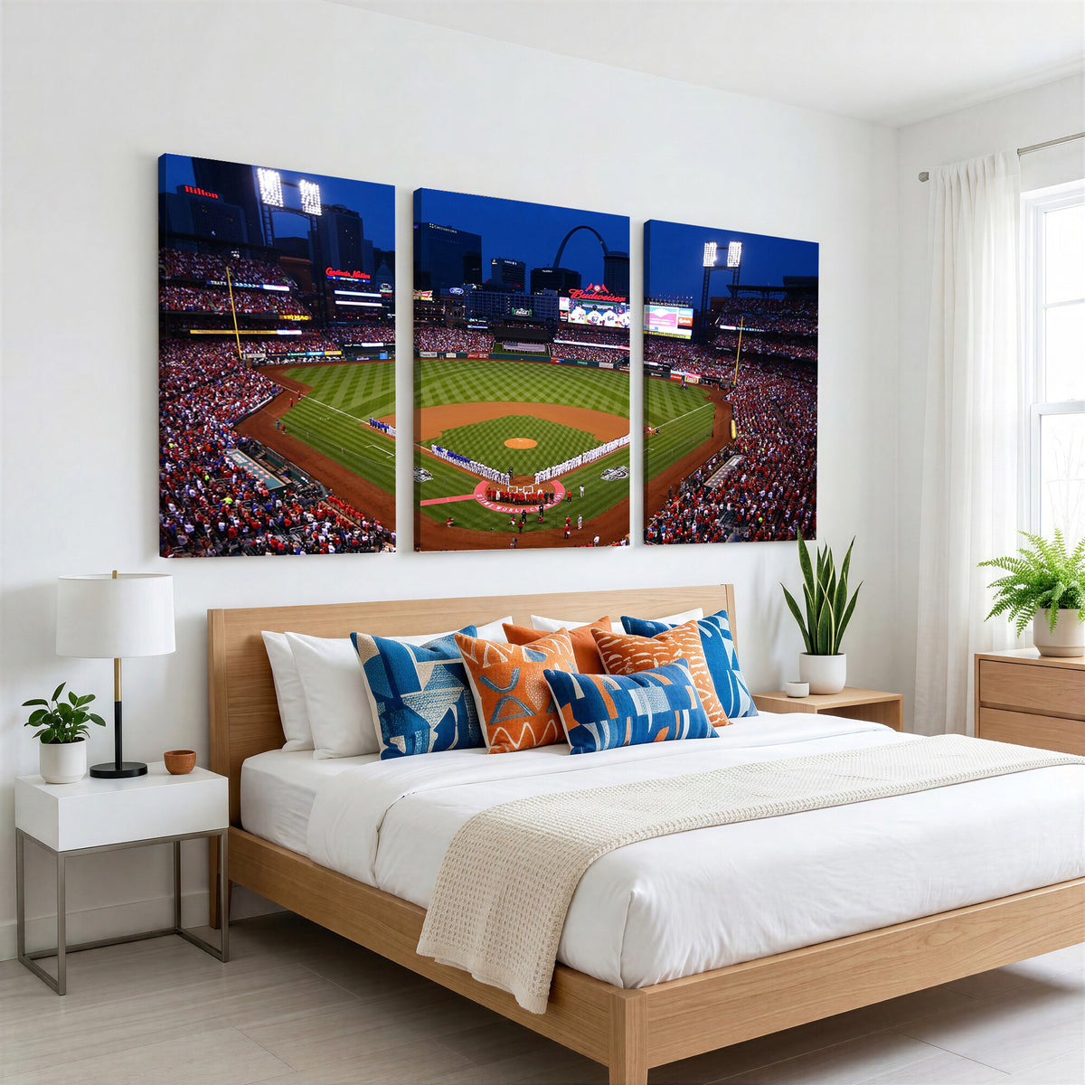 11925-MGV-CV-36X24 - St. Louis Cardinals Baseball Team Print, Busch Stadium Wall Art