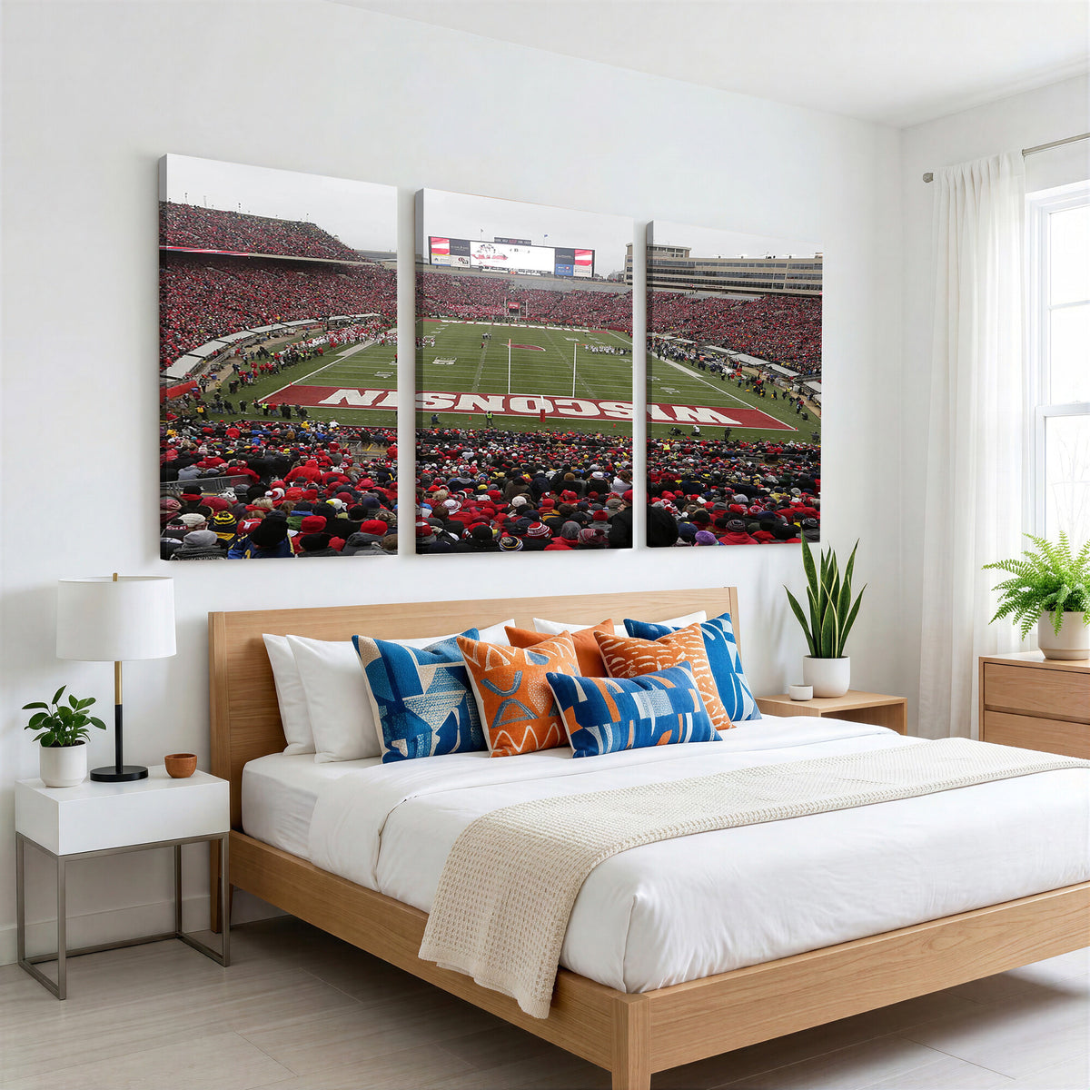 23461-MGV-CV-36X24 - Wisconsin Badgers Team Print Canvas, Madison Camp Randall Stadium Wall Art
