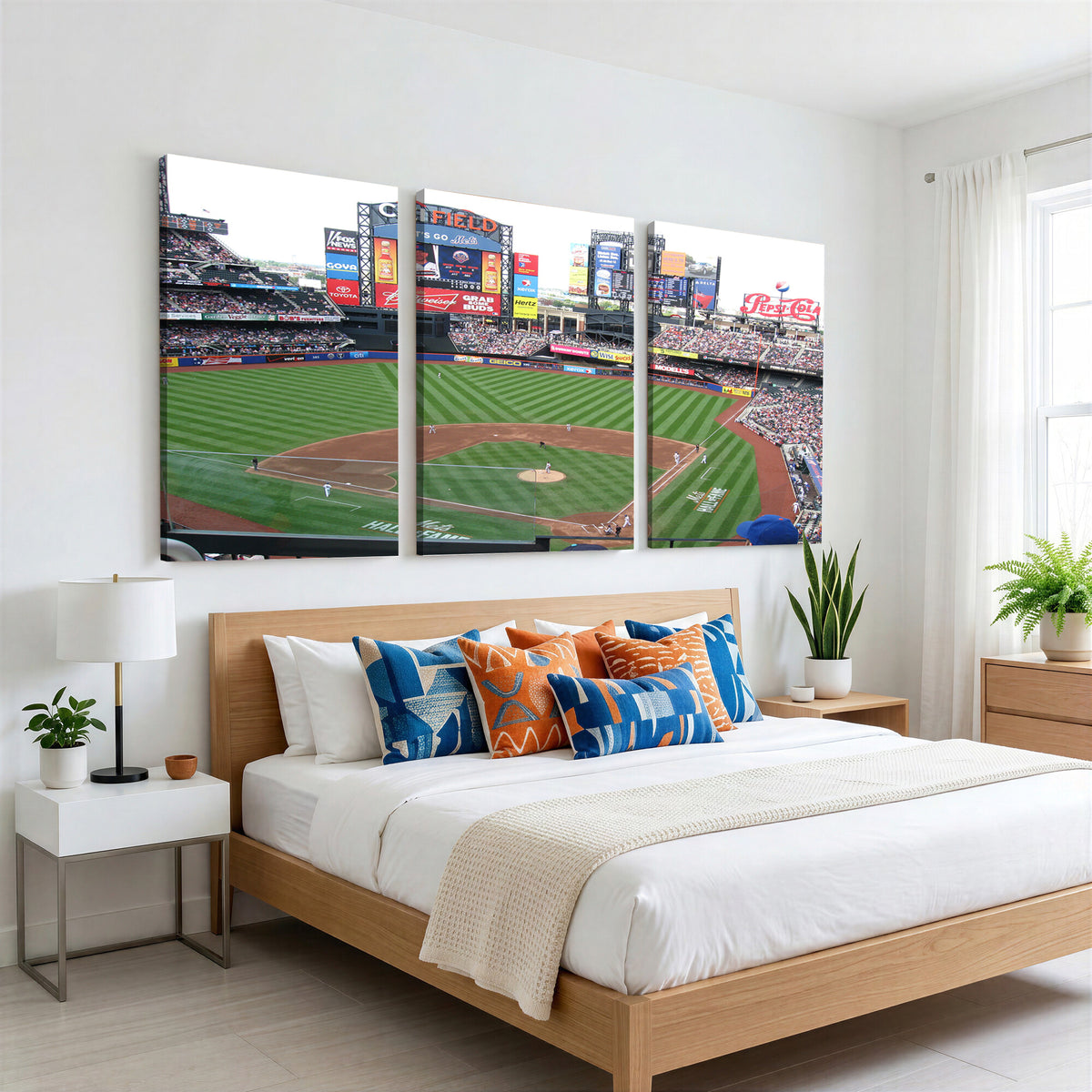 64829-MGV-CV-36X24 - New York Mets Baseball Team Print, Citi Field Baseball Stadium Wall Art