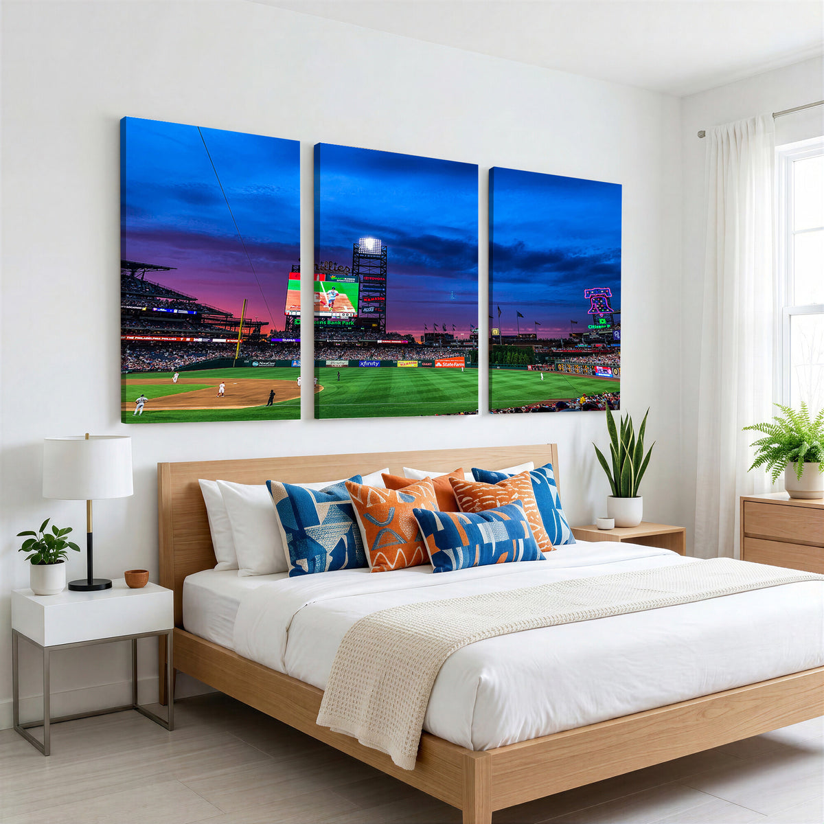 20427-MGV-CV-36X24 - Philadelphia Phillies Baseball Team Print, Citizens Bank Park, Extra Large Game Room Wall Decor