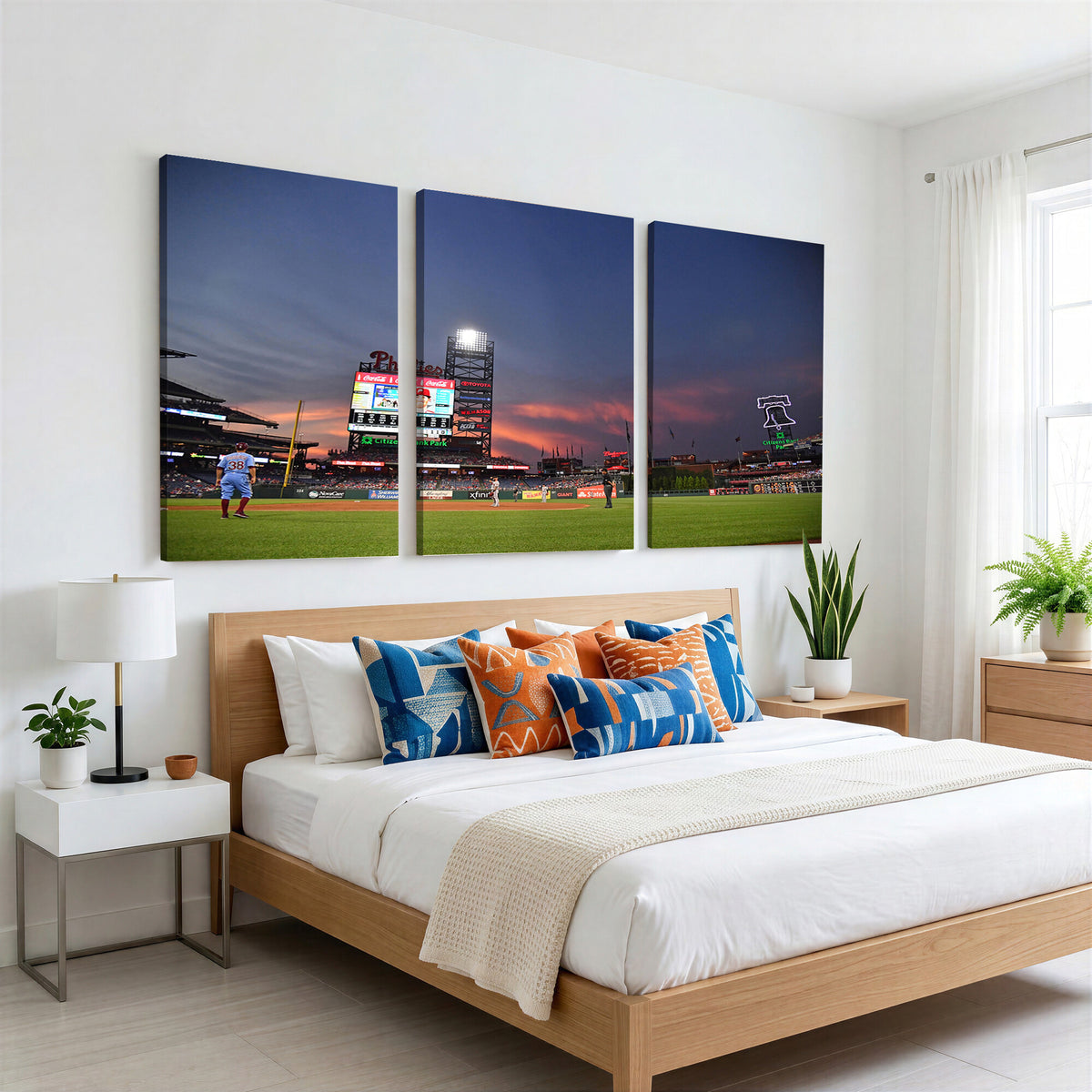 22594-MGV-CV-36X24 - Philadelphia Phillies Baseball Print - Philadelphia Citizens Bank Park Stadium Wall Art, Phillies