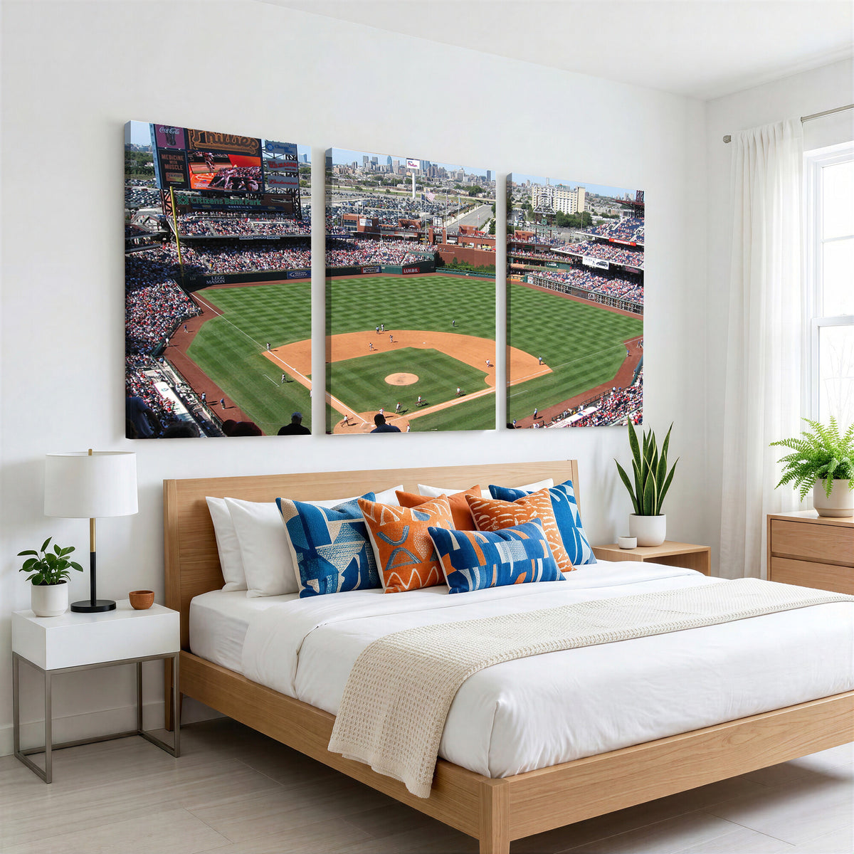 85755-MGV-CV-36X24 - Philadelphia Phillies Baseball Team Print - Philadelphia Citizens Bank Park Stadium Wall Art Canvas