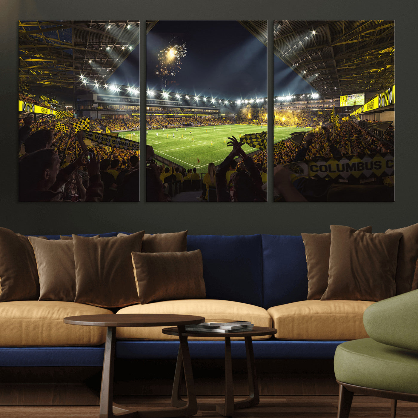MGV-CV-60X30-3P - Columbus Crew Soccer Team Print - Columbus Crew Stadium Wall Art Canvas Print