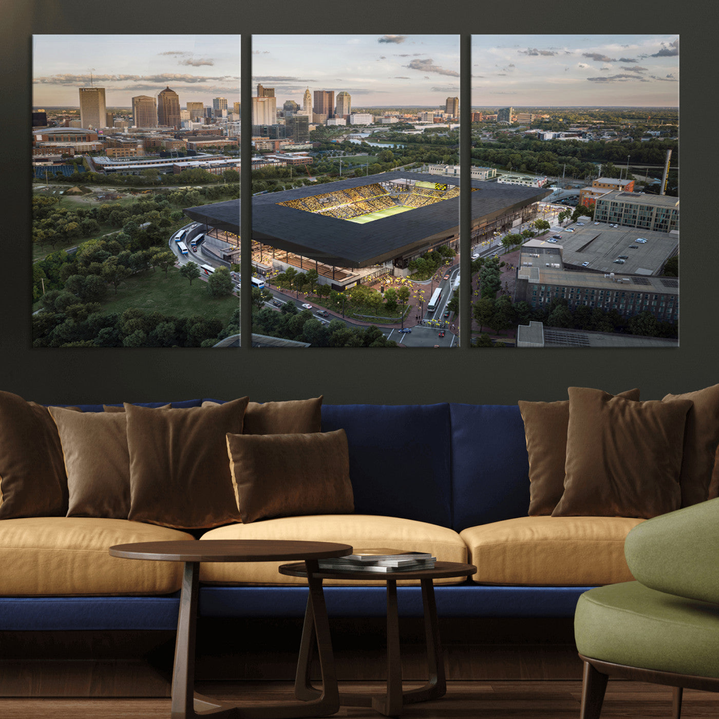 MGV-CV-60X30-3P - Columbus Crew Soccer Team Print - Columbus Crew Stadium Wall Art, Columbus Crew Soccer Wall Art
