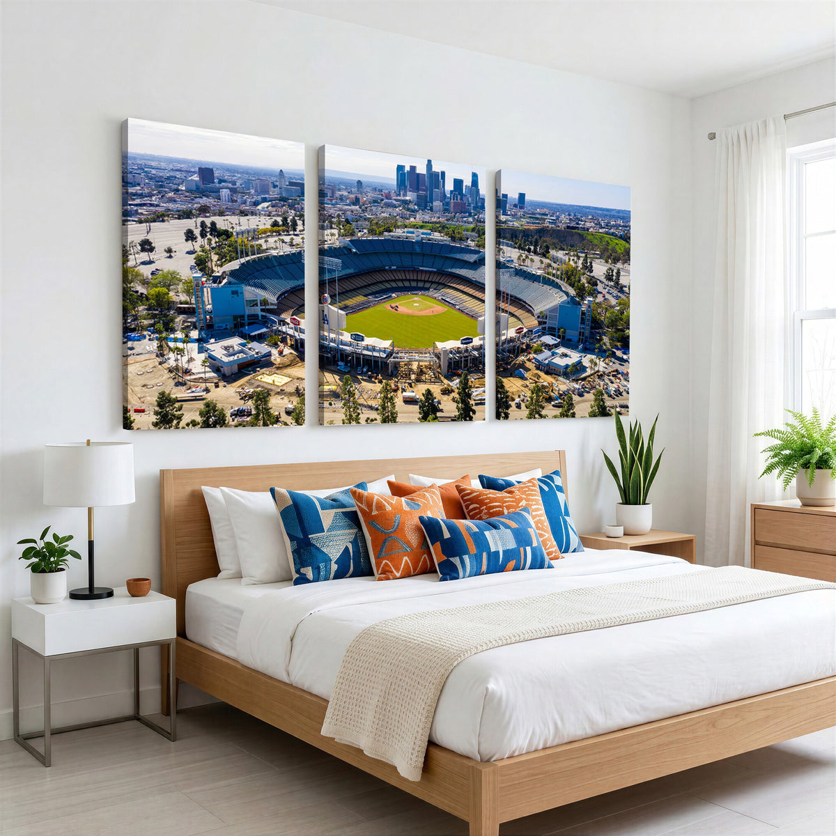 58596-MGV-CV-36X24 - Los Angeles Dodgers Dodger Stadium Wall Art Canvas Print, Extra Large Game Room Wall Decor