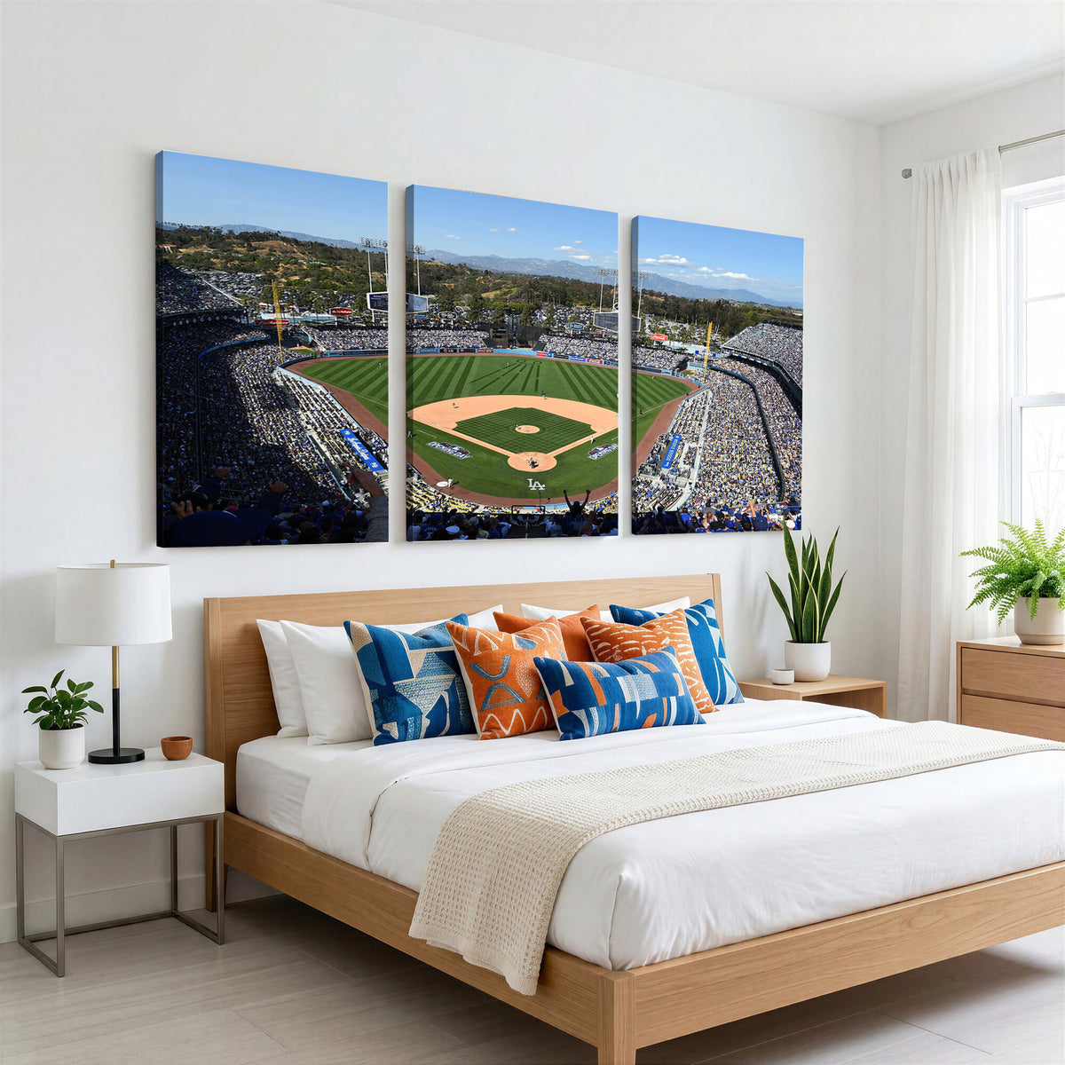 20436-MGV-CV-36X24 - Los Angeles Dodgers Dodger Stadium Wall Art Canvas Print, Framed and Ready to Hang