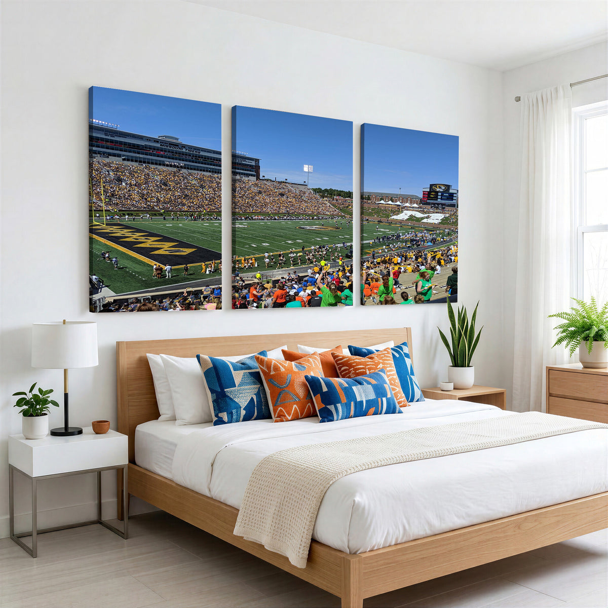 38399-MGV-CV-36X24 - University of Missouri Tigers Football Team Print, Columbia Faurot Field Memorial Stadium Wall Art