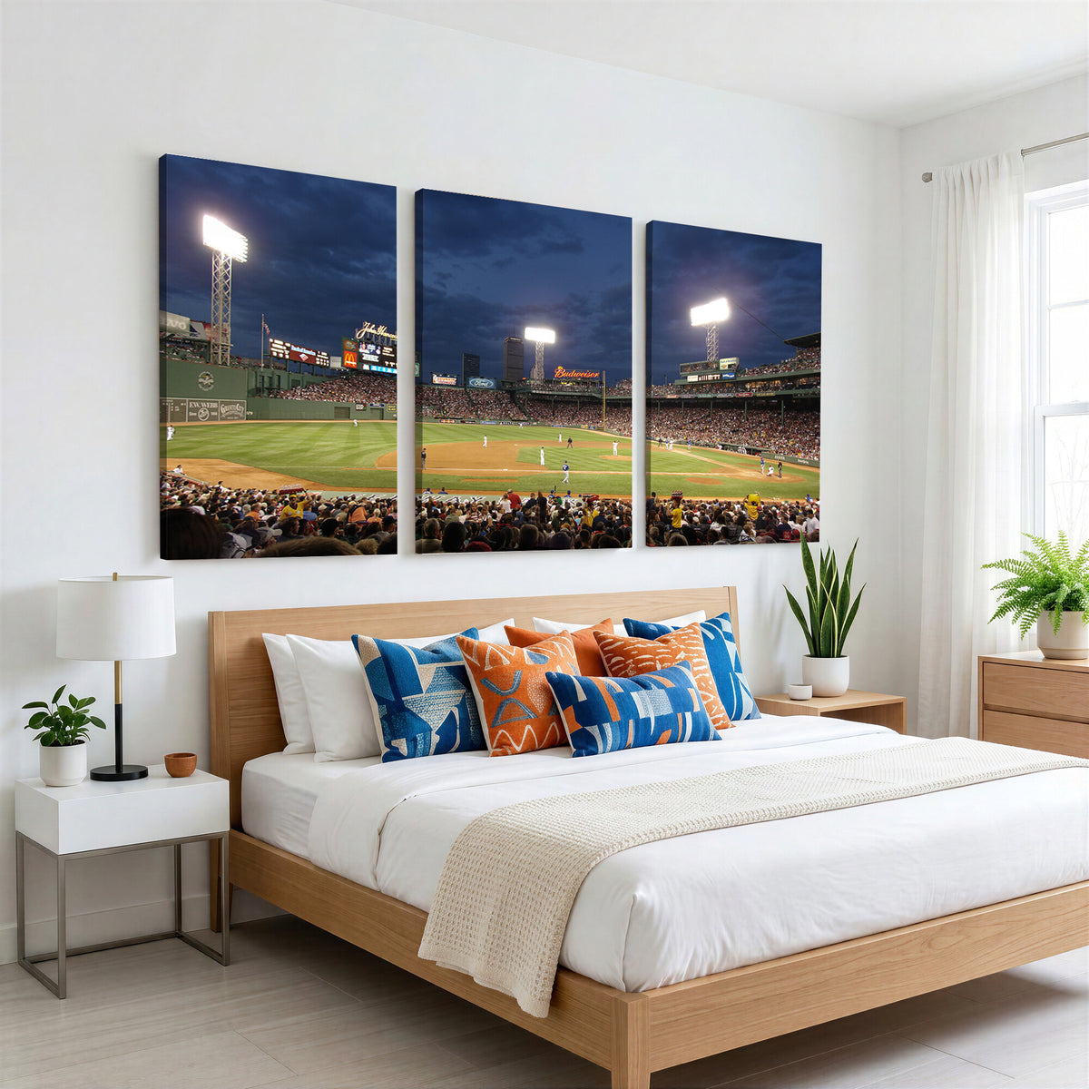 85099-MGV-CV-36X24 - Boston Red Sox Baseball Team Print Canvas, Massachusetts Fenway Park Stadium Wall Art