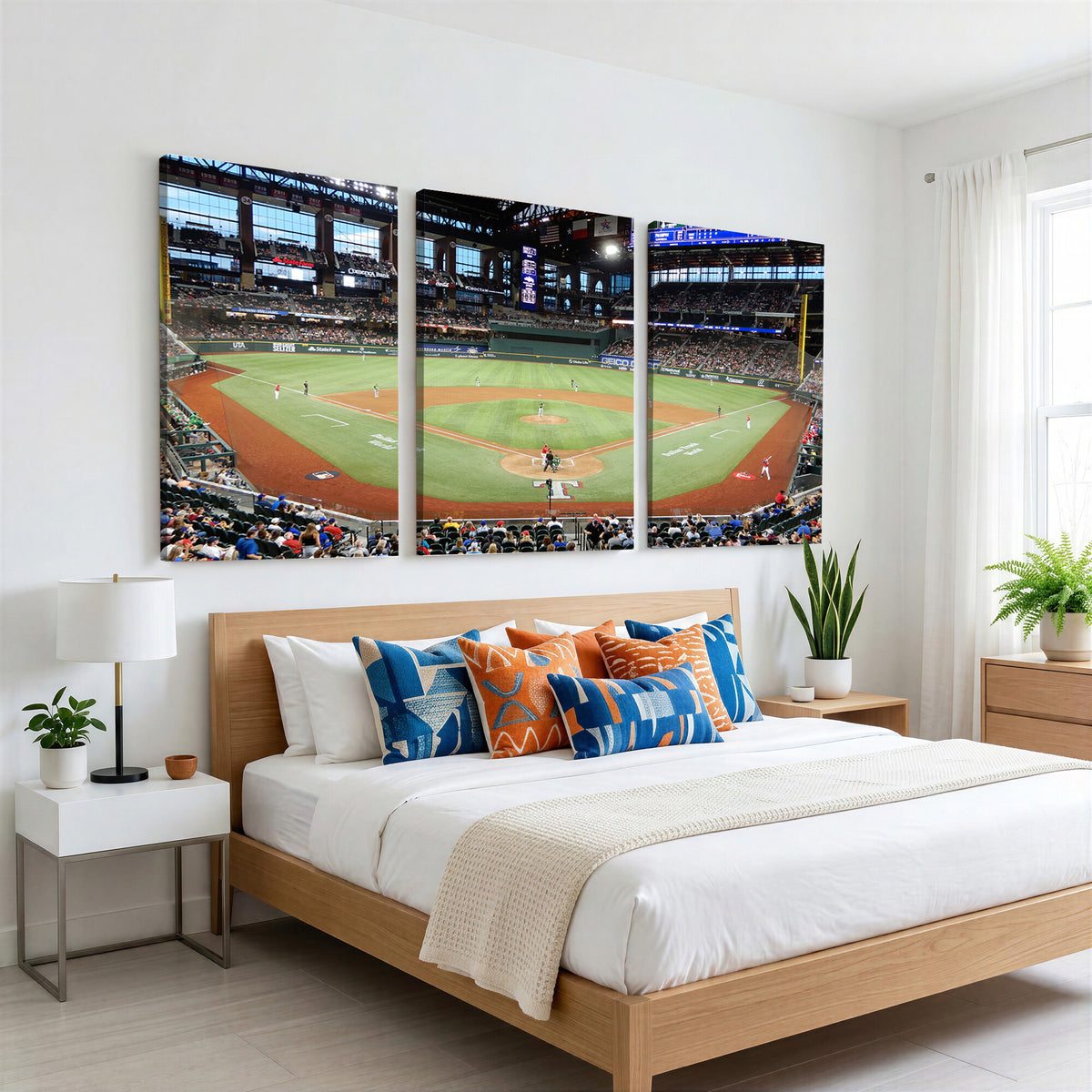 78468-MGV-CV-36X24 - Texas Rangers Baseball Team Print, Arlington Globe Life Field Stadium Wall Art