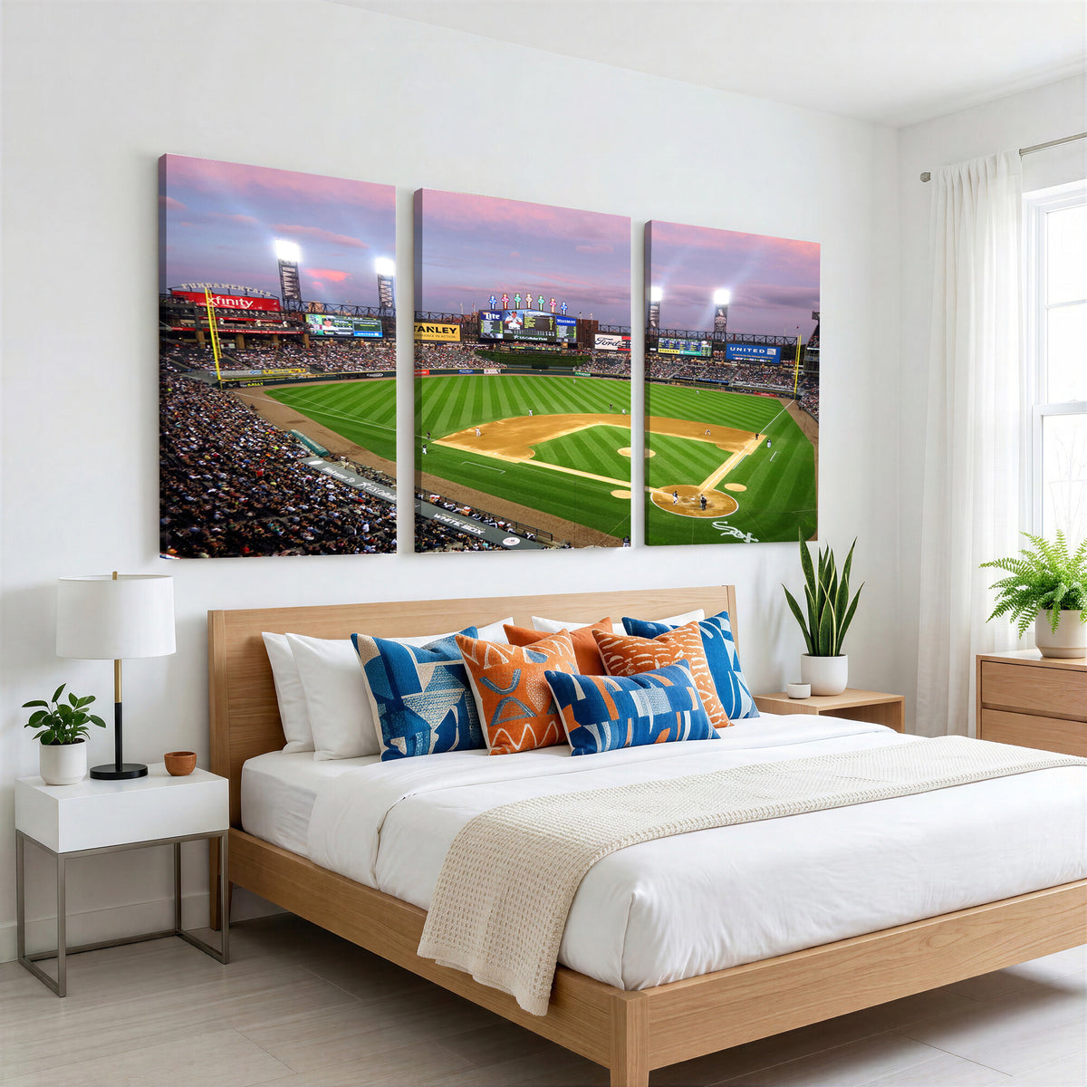 38470-MGV-CV-36X24 - Chicago White Sox Baseball Team Print Canvas, Guaranteed Rate Field Stadium Wall Art