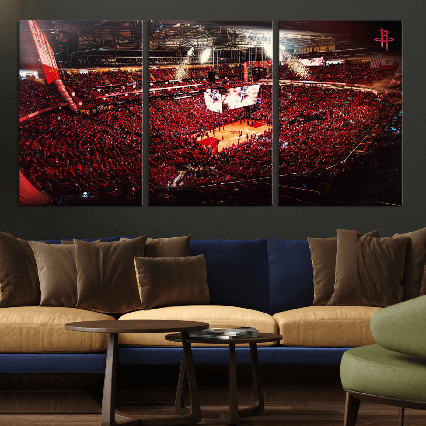 MGV-CV-60X30-3P - Houston Rockets Basketball Team Print Canvas- Houston Toyota Center Stadium Wall Art Canvas Print