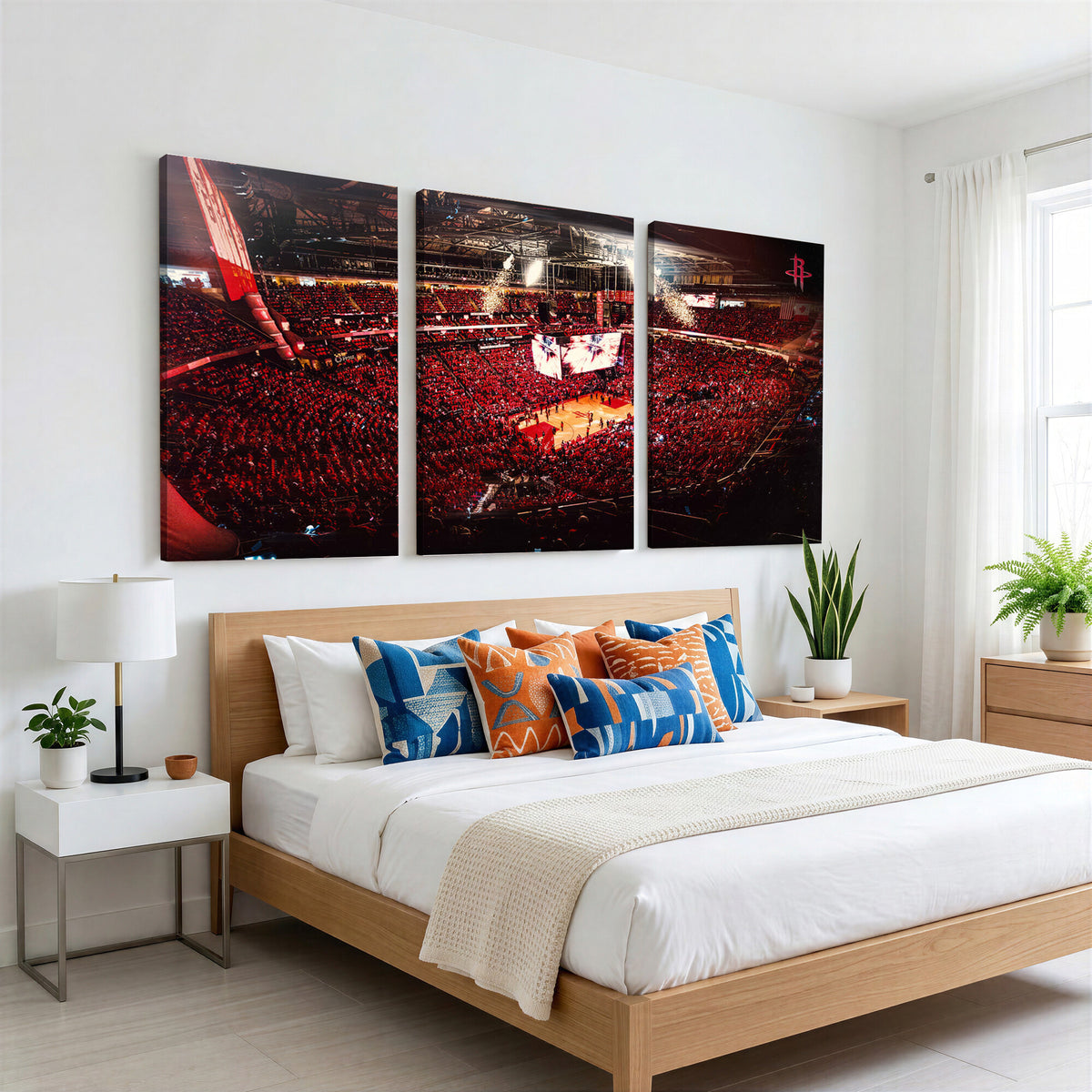 91527-MGV-CV-36X24 - Houston Rockets Basketball Team Print Canvas, Houston Toyota Center Arena Wall Art