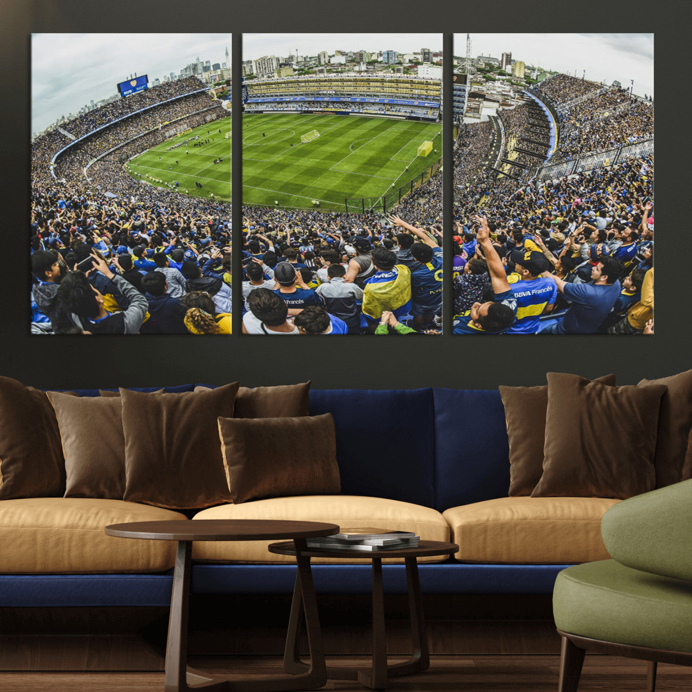 MGV-CV-60X30-3P - Boca Juniors Soccer Team Print Wall Art - Buenos Aires Bombonera Stadium Canvas Print