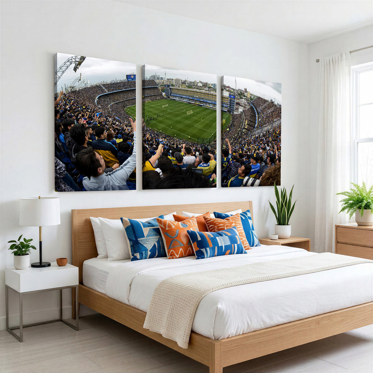 23173-MGV-CV-36X24 - Boca Juniors Soccer Team Print, Buenos Aires Bombonera, Framed and Ready to Hang