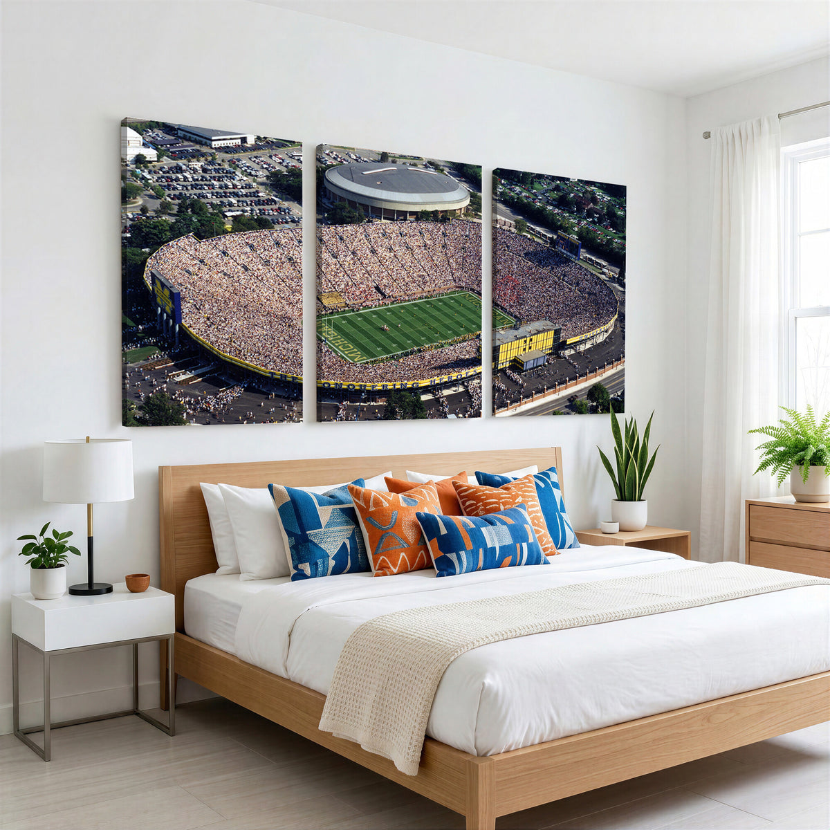 27314-MGV-CV-36X24 - Michigan Wolverines Football Team Print, Ann Arbor Michigan Stadium Wall Art