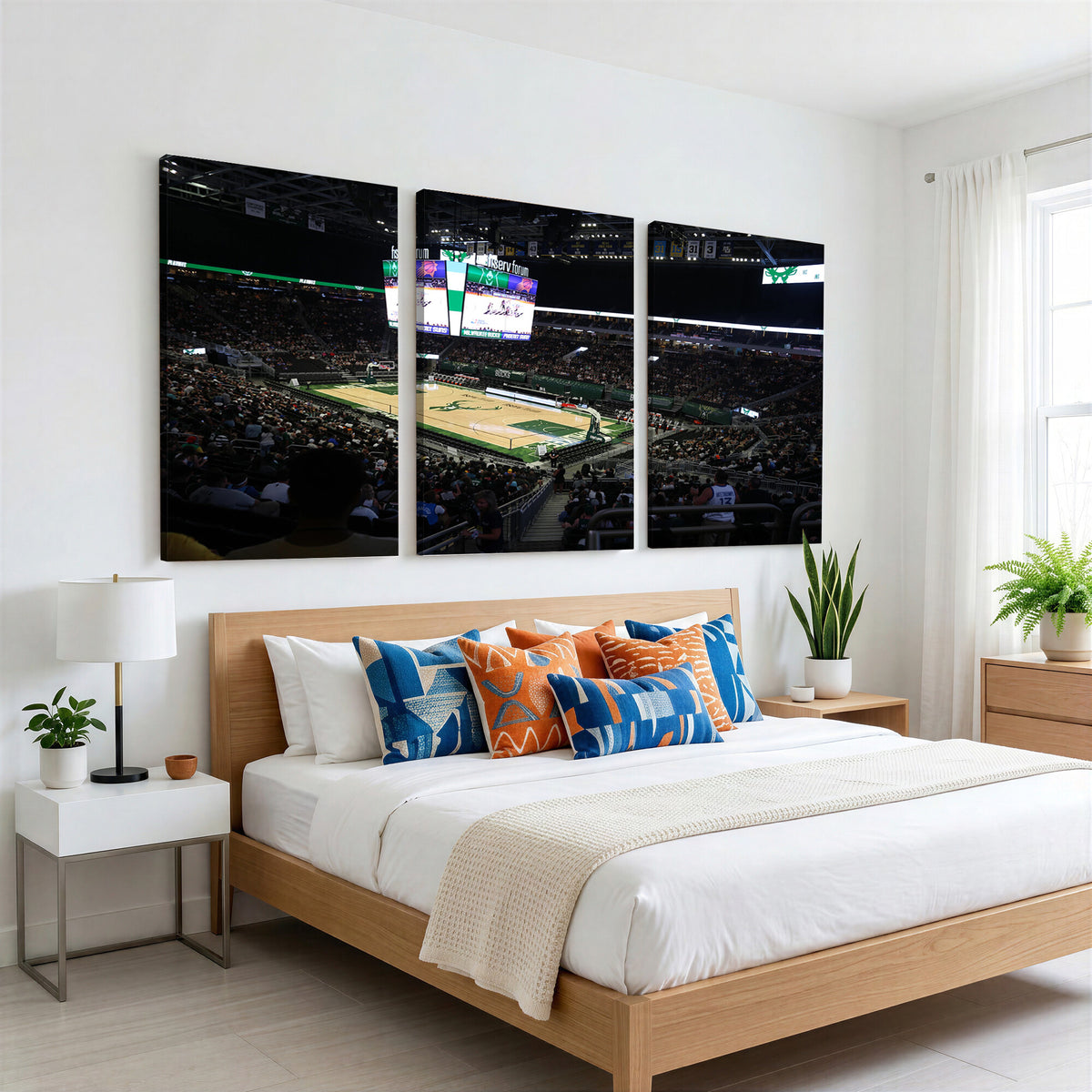 69882-MGV-CV-36X24 - Milwaukee Bucks Basketball Print, Fiserv Forum Stadium Wall Art