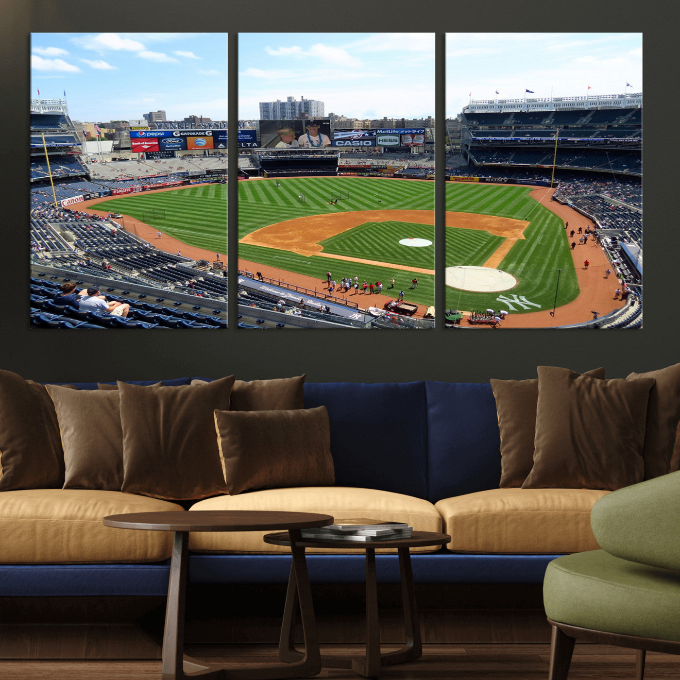 MGV-CV-60X30-3P - Buffalo Bills Stadium Wall Art - Buffalo Bills Decor- NFL Fans Gift, Perfect Sports Decor for Living