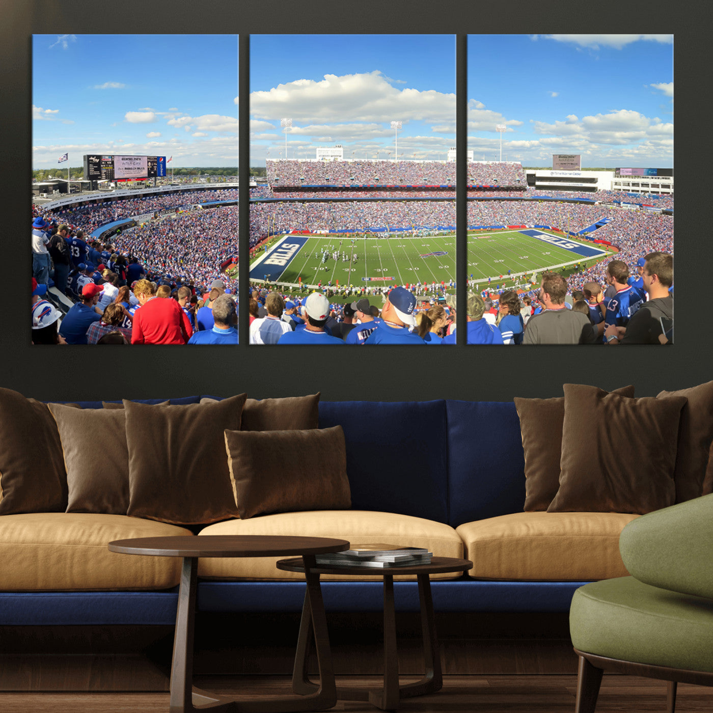MGV-CV-60X30-3P - Buffalo Bills NFL Football Team Print - Buffalo Highmark Stadium Wall Art Canvas Print