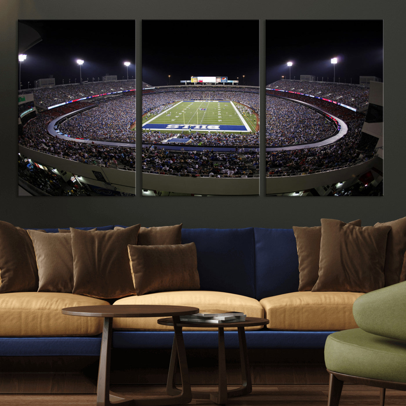 MGV-CV-60X30-3P - Buffalo Bills NFL Football Team Print - Buffalo Highmark Stadium Wall Art Canvas Print