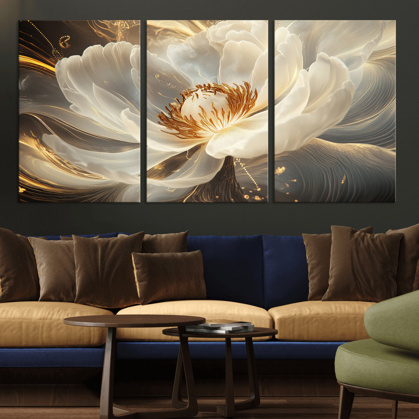MGV-CV-60X30-3P - Abstract Floral Wall Art Canvas Print