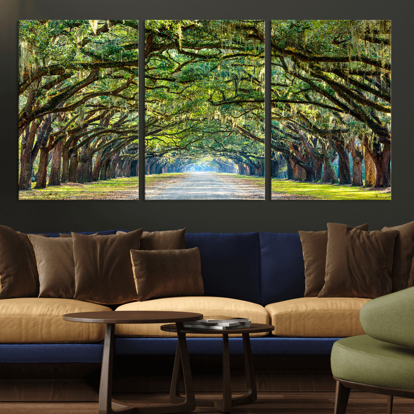MGV-CV-60X30-3P - Wormsloe State Plantation Driveway Wall Art Canvas Print
