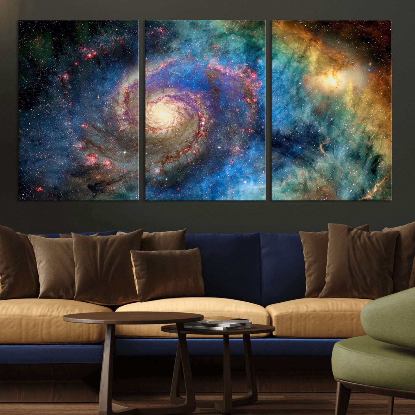 MGV-CV-60X30-3P - Spiral Galaxy Wall Art Canvas Print