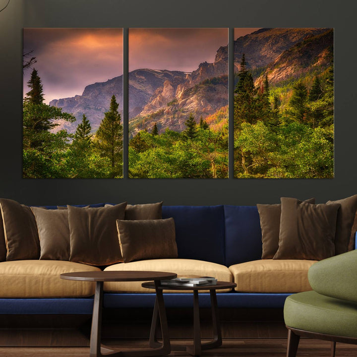 Colorado Rockies Mountains Wall Art Canvas Print | Ready to Hang Framed Mountain Landscape