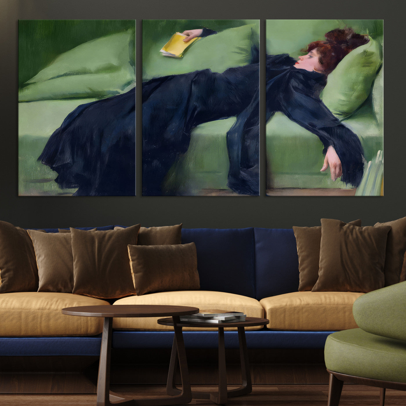 17725-MGV-CV-30X20-Decadent Girl by Ramon Casas Wall Art Canvas Print, Framed Decadent Girl Canvas Print