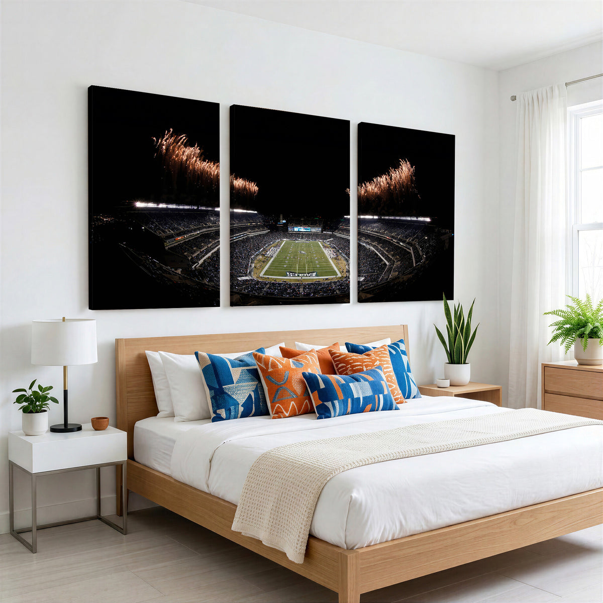 89680-MGV-CV-36X24 - Eagles Field Stadium Wall Art, Philadelphia Eagles Football, Framed and Ready to Hang