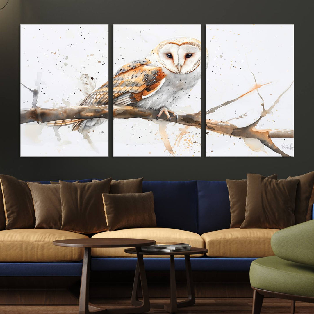 Nature enthusiasts will love the Barn Owl Wall Art on Branch, a stunning canvas print that is ready to hang and beautifully framed.