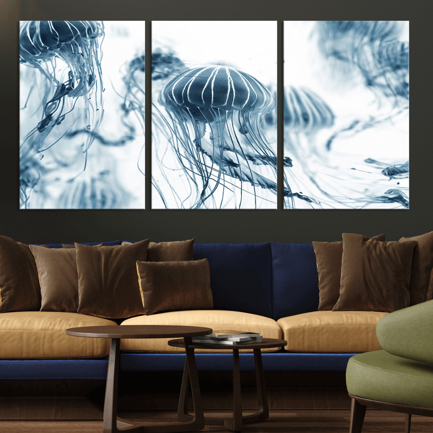 MGV-CV-60X30-3P - Abstract Jellyfish Canvas Print Wall Art