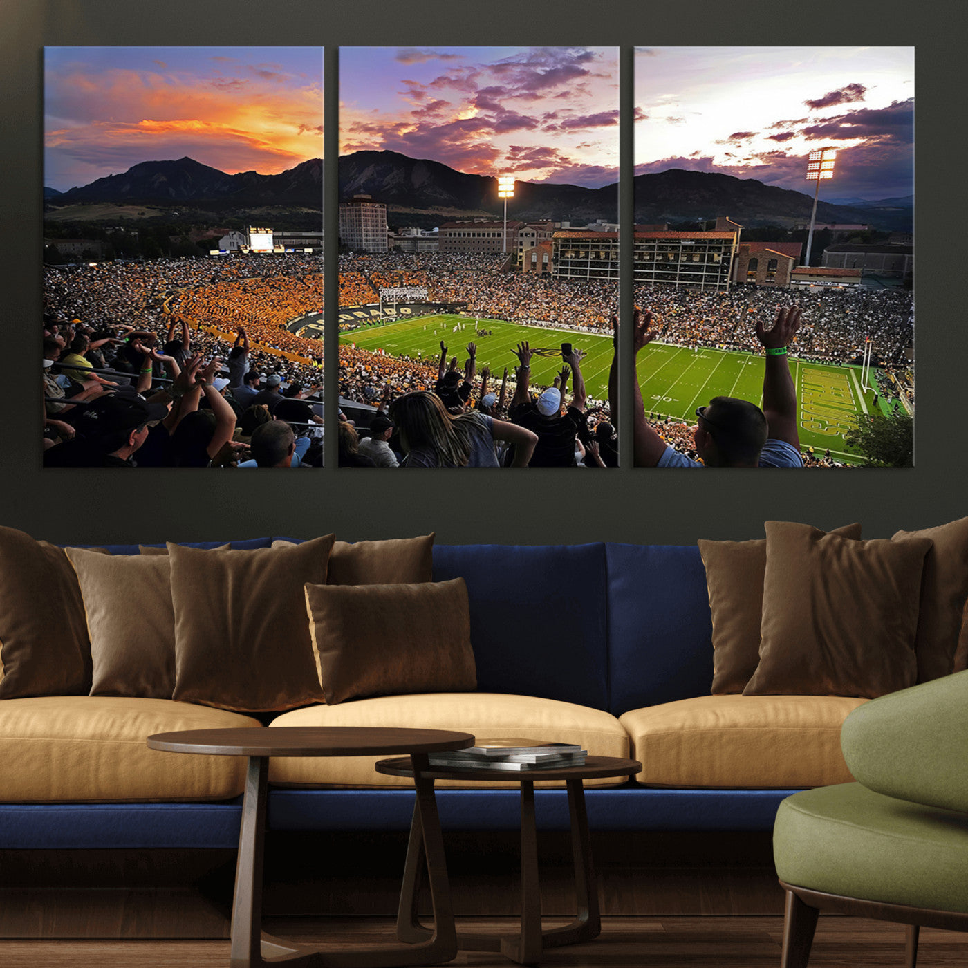 MGV-CV-60X30-3P - Folsom Field - University of Colorado Buffaloes Football Stadium Wall Art, Colorado Buffaloes Wall
