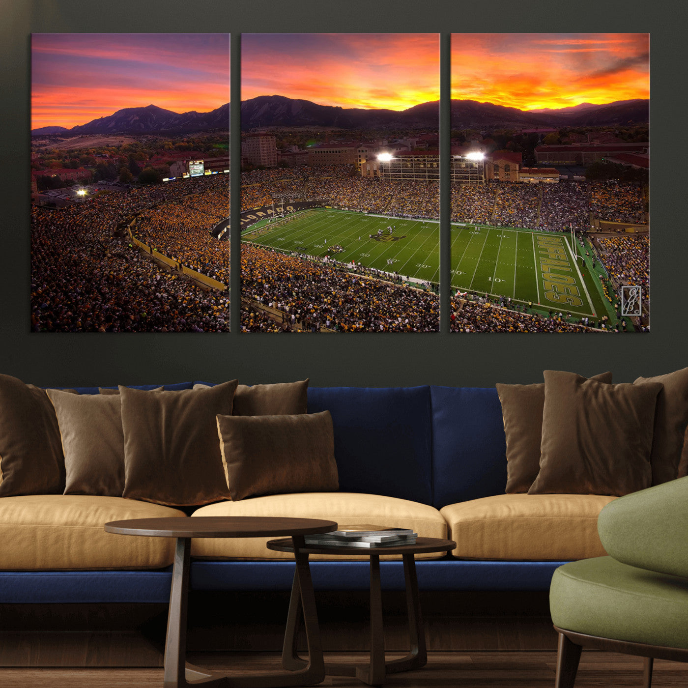 MGV-CV-60X30-3P - Folsom Field - University of Colorado Buffaloes Football Stadium, Colorado Buffaloes Wall Art Canvas