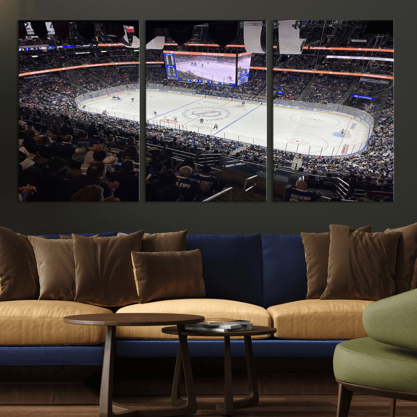 MGV-CV-60X30-3P - Amalie Arena Florida Wall Art Canvas Print - NHL Hockey Stadium Print
