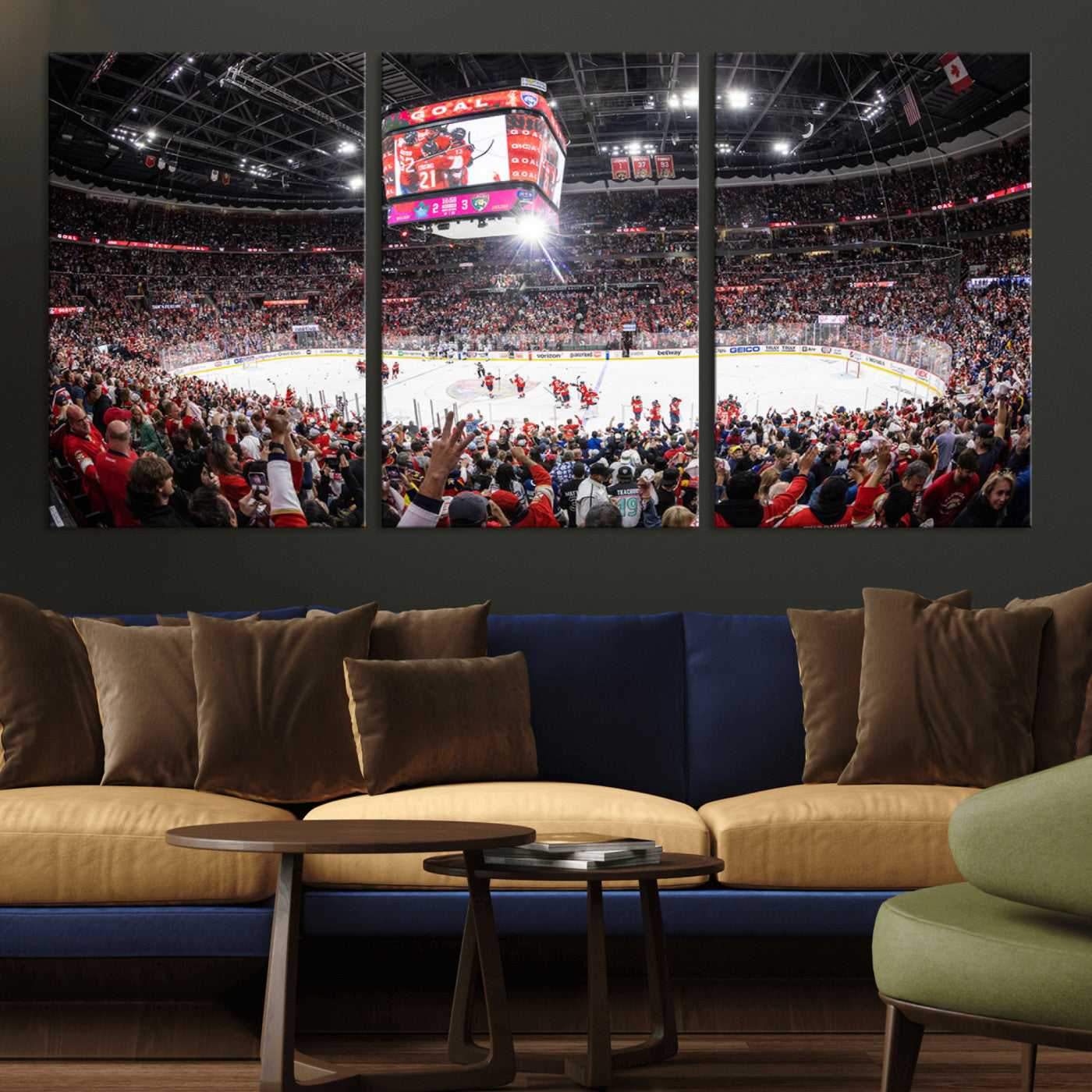 MGV-CV-60X30-3P - Amerant Bank Arena Wall Art Canvas Print - Basketball Arena Stadium Print