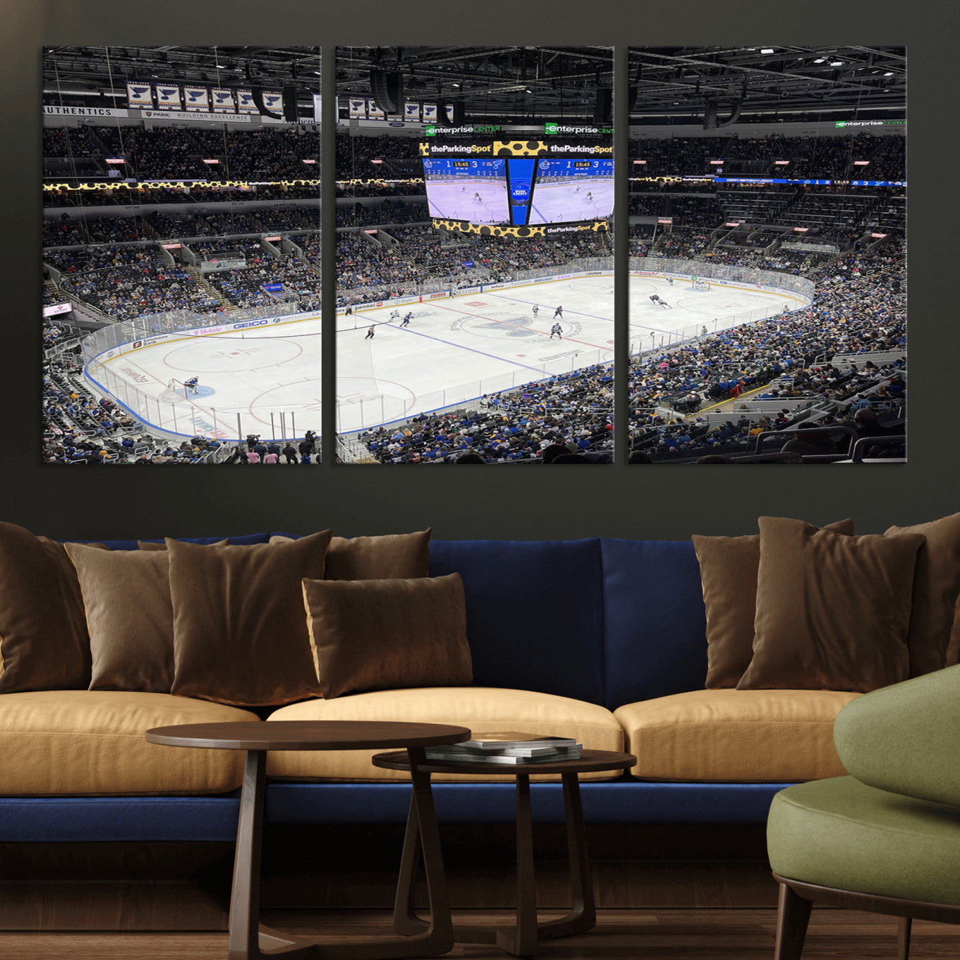 MGV-CV-60X30-3P - Enterprise Center Missouri St. Louis Blues Hockey Stadium Wall Art Canvas Print