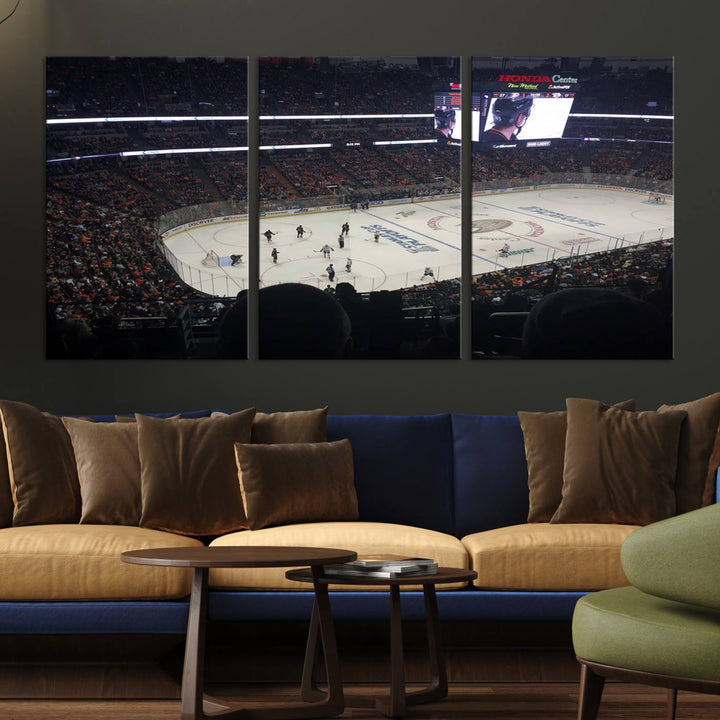 Honda Center California Anaheim Ducks Hockey Stadium Wall Art Canvas Print